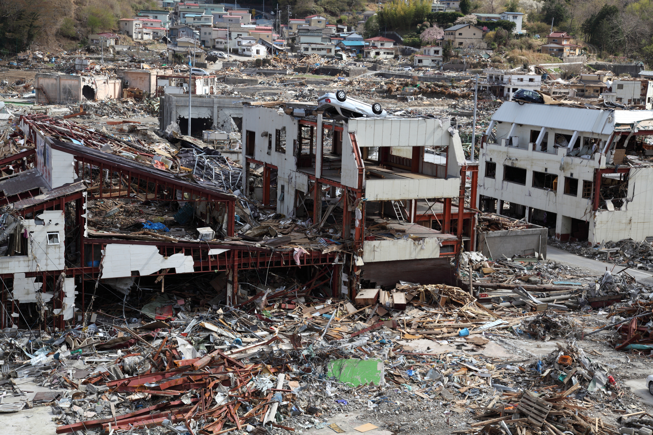 Fig. 3: Destruição após os abalos sísmicos que aconteceram em Tohoku, no Japão, em 2011. Crédito: enase / Getty Images